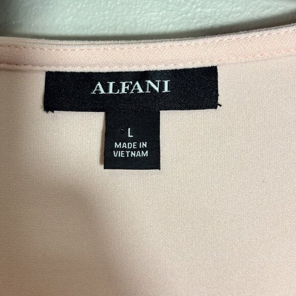 Alfani Large Light Pink 3/4 Sleeve Top With Floral Appliqué Mesh Sleeves - Picture 3 of 12